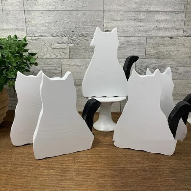 Halloween Ghost Cat Statue