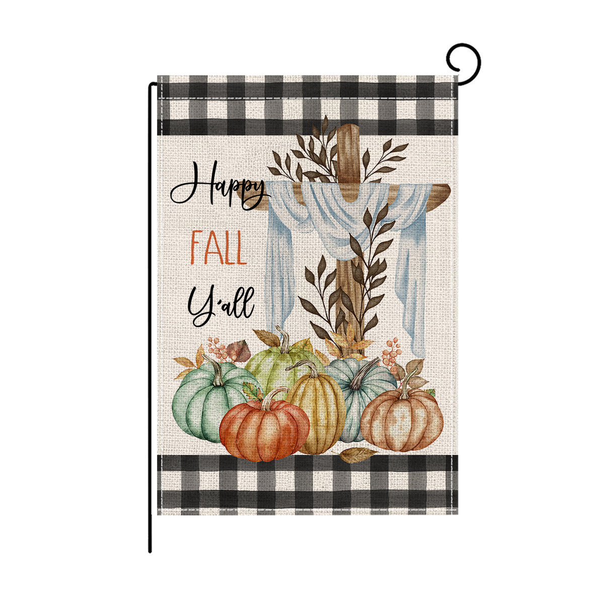 Linen Garden Banner Autumn Pumpkin Duplex Printing Courtyard Decoration Banneret Outdoor Flag Display