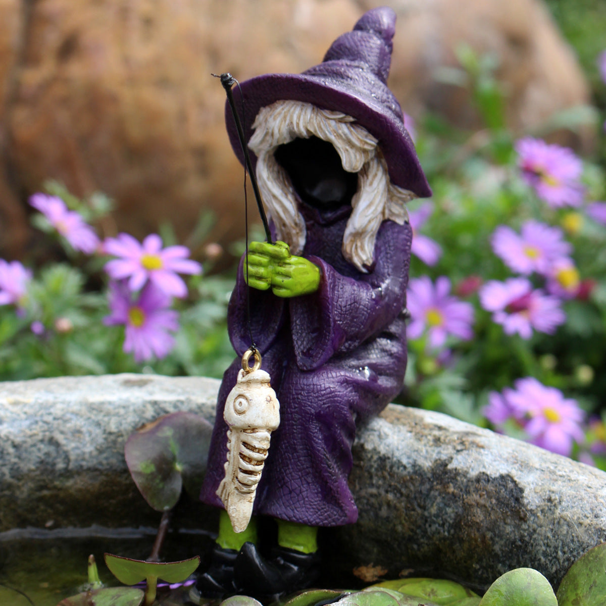 Faceless Witch Fishing Ornaments Resin Garden Garden Microview Sculpture Craft Ghost Festival Witch Decoration, Halloween decorations items, Halloween costumes, Halloween masks, Halloween props, Halloween animatronics, Halloween inflatables, Halloween lights, Halloween fog machines, Halloween spider webs, Halloween lanterns, Halloween banners, Halloween streamers, Halloween tableware, Halloween centerpieces, Halloween party favors, Halloween yard stakes, Halloween tombstones, Halloween candles, Halloween 