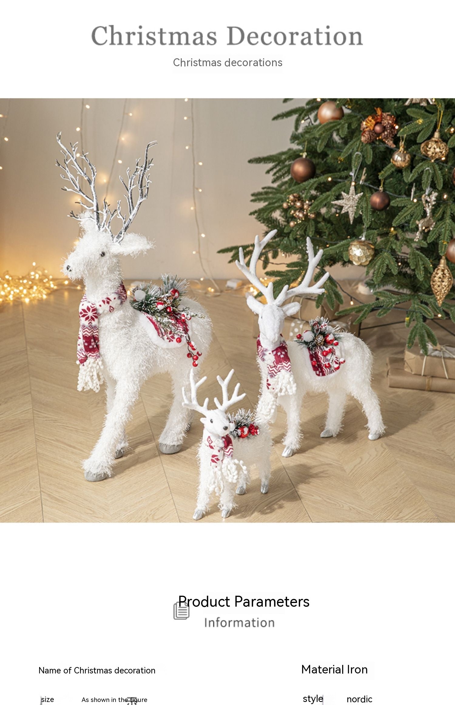 Christmas Decorations White David's Deer Doll Doll Home Shopping Window Layout Christmas Tree Ornaments