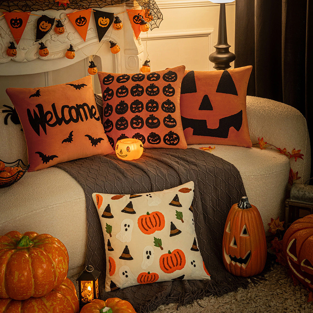 Halloween Embroidery Pillow Cover Home Living Room