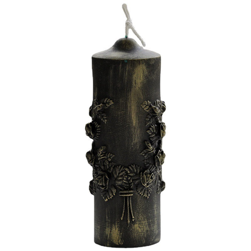 Carved Simple European-style Cylindrical Relief Aromatherapy Candle Homemade Tool Mold, Silicone candle molds, Christmas tree candle molds, Halloween pumpkin candle molds, Easter egg candle molds, Animal candle molds, Sea creature candle molds, Fruit candle molds, Geometric candle molds, Abstract candle molds, DIY candle making molds,