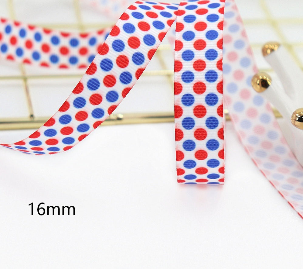 Stars And Stripes Ribbon Dovetail Bowknot Hair Ring Double Stitching Dovetail Ribbon