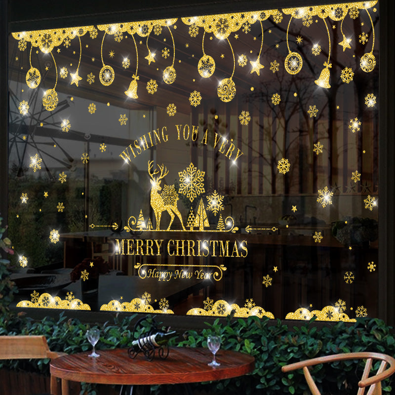 Christmas Decorations Scene Decoration Christmas Window Door Sticker