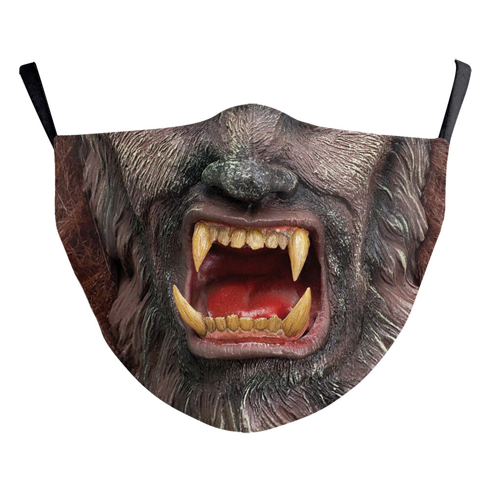 Halloween Digital Printing Funny Face Double-layer Dust Mask