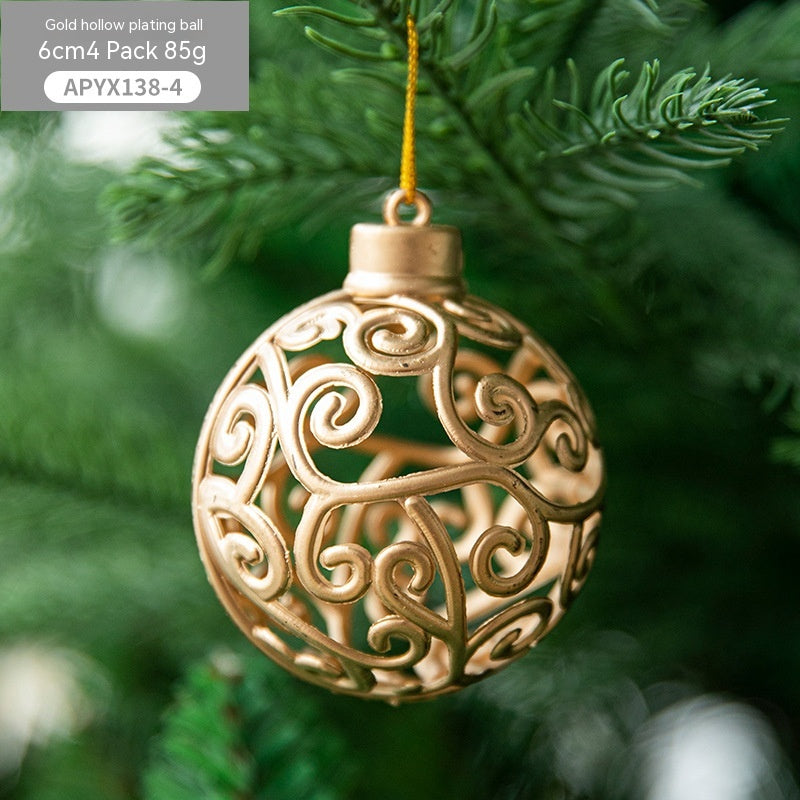 Christmas Tree Golden Hollow Five-pointed Star Pendant Creative