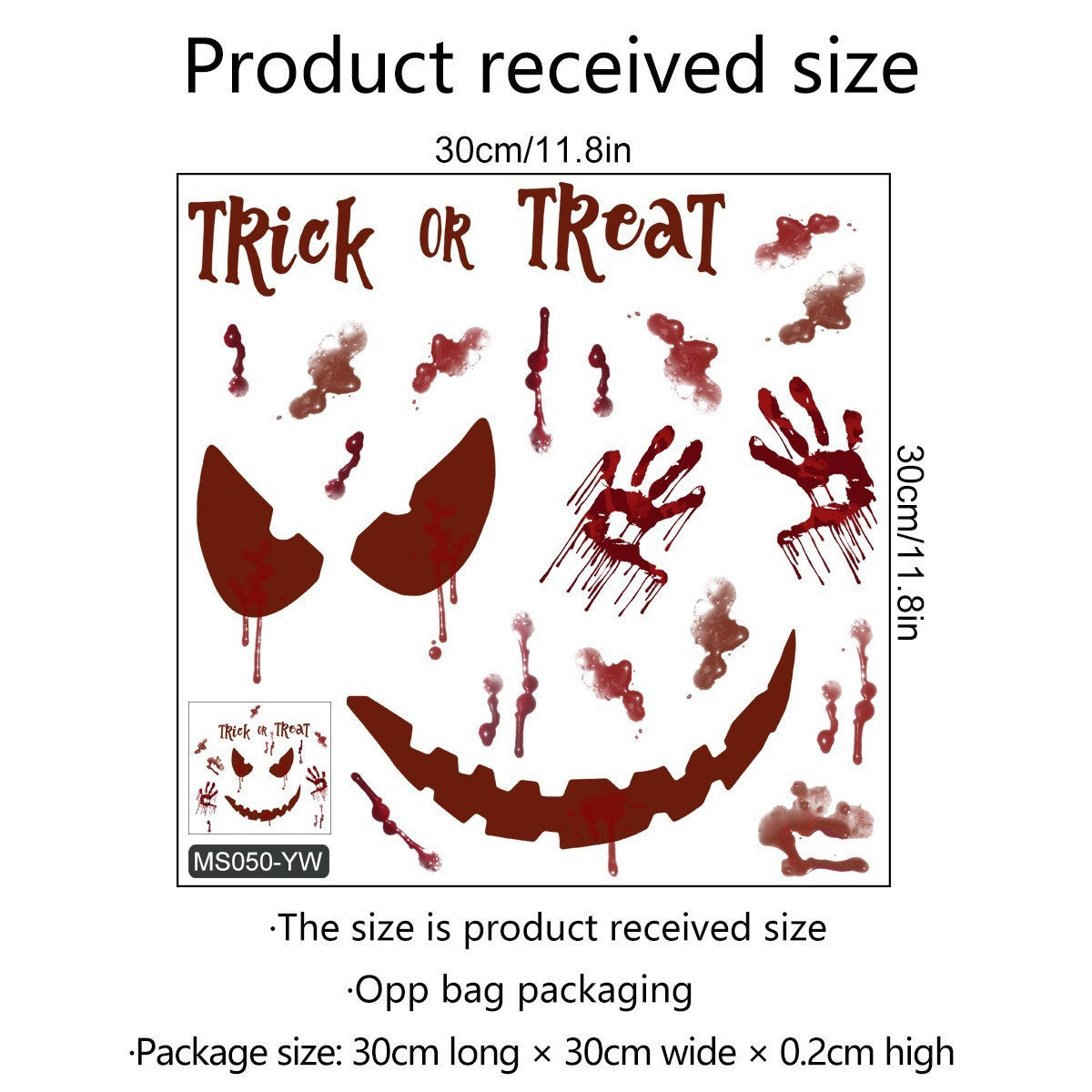 Halloween Pumpkin Wizard Blood Hand Print Holiday Decorative Background Wall Sticker