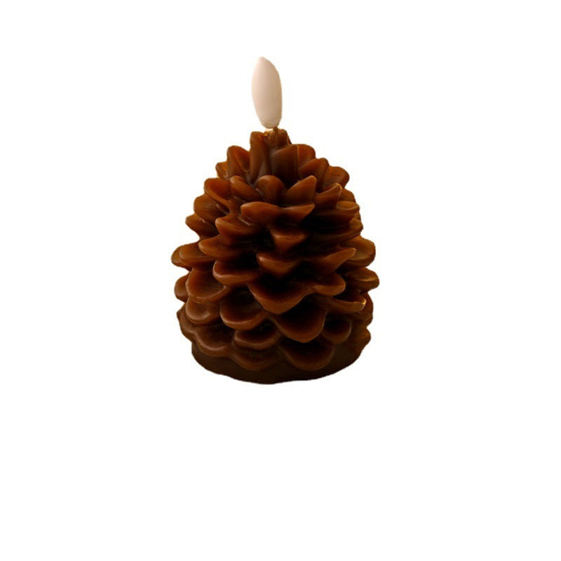 Christmas Pine Cone Paraffin LED Bullet Candle Light