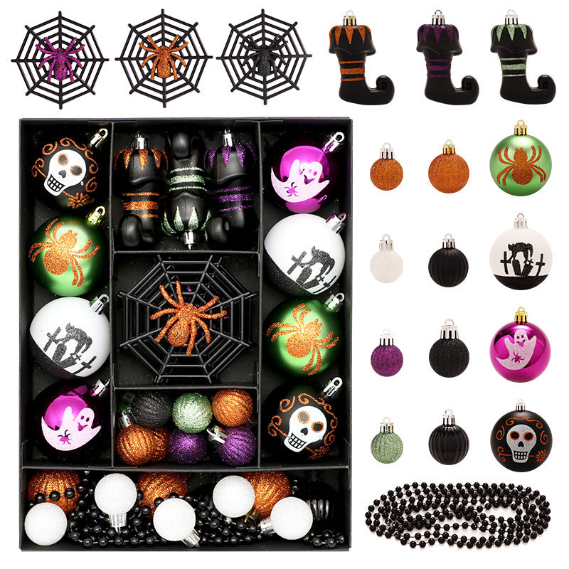 Halloween Painted Skull Plastic Ball Hanging Decoration Set, Halloween decorations items, Halloween masks, Halloween props, Halloween animatronics, Halloween inflatables, Halloween lights, Halloween fog machines, Halloween spider webs, Halloween lanterns, Halloween banners, Halloween streamers, Halloween tableware, Halloween centerpieces, Halloween party favors, Halloween yard stakes, Halloween tombstones, Halloween candles, Halloween wreaths, Halloween garlands
