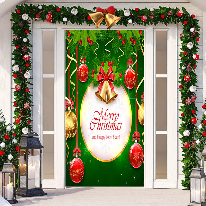 Christmas Festival Door Set Decorative Cloth, Christmas Decoration, Holiday Ornaments, Christmas Decoration Items, Christmas Outdoor Banner, Christmas festive banner