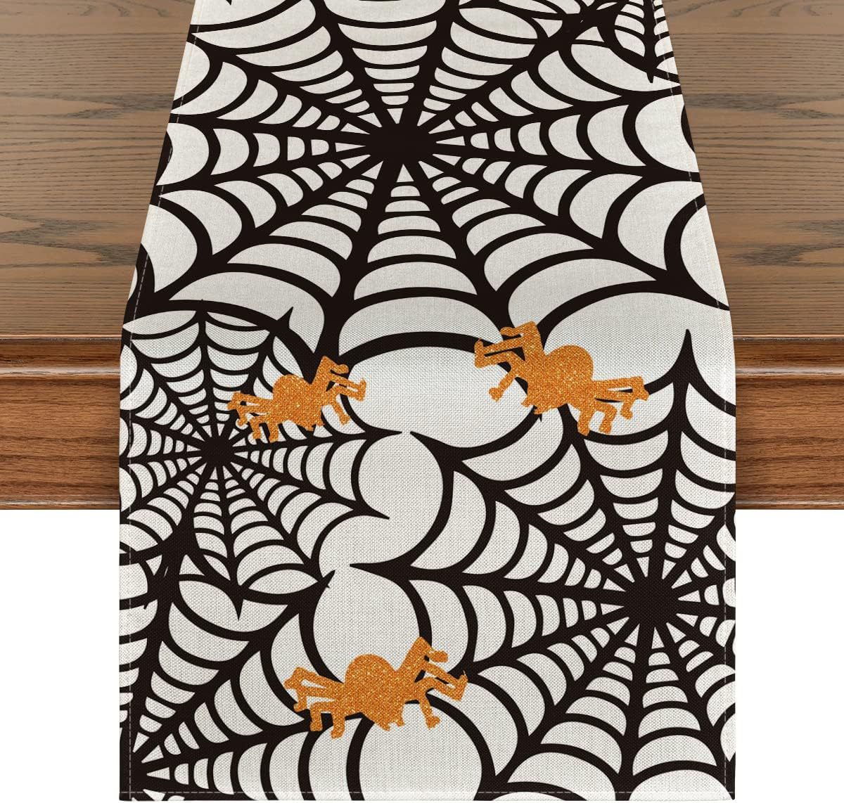 Halloween Skull Pumpkin Ghost Spider Kitchen Table Runner Indoor Outdoor Family Party