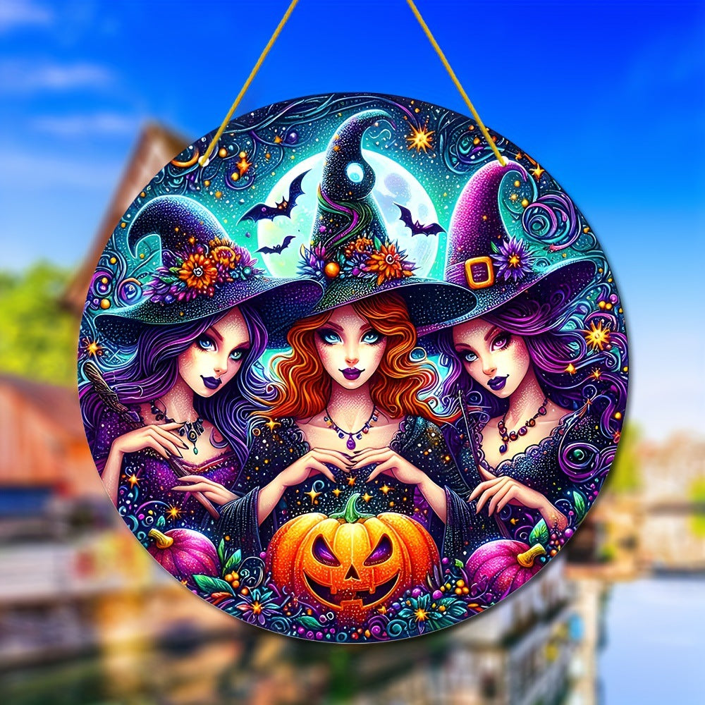 Acrylic Halloween Witch Pendant Color Disc Wall Decorations, Pumpkin lanterns, Jack o Lanterns, Halloween Lights, Halloween Decoration Ornaments, Halloween inflatables, carved pumpkins, Halloween wreaths, Halloween Candles, and animatronics Halloween.
