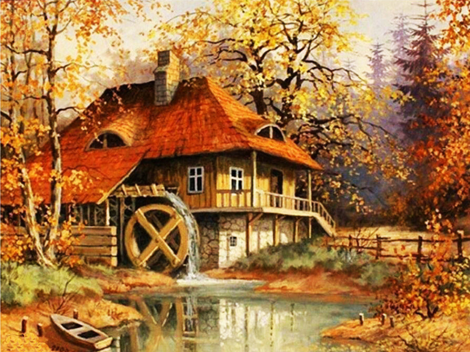 Diamond Painting Tree 5D DIY Embroidery Landscape Autumn Decoration