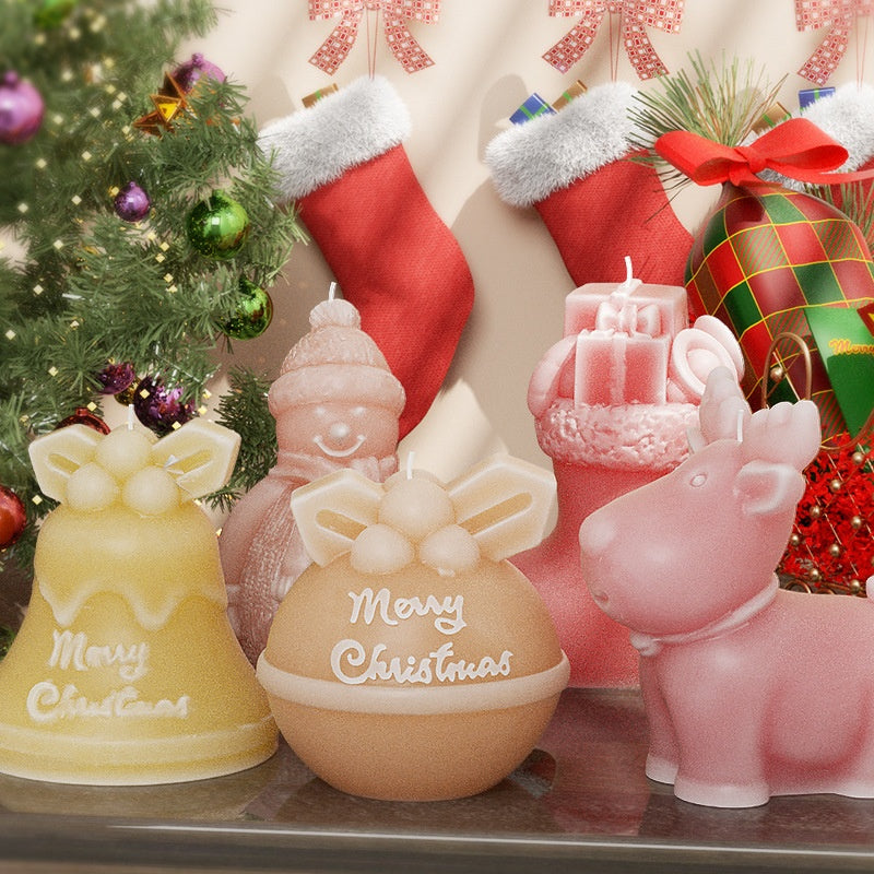 Crystal Glue Christmas Snowman Boots Socks Elk Bell Ornaments Silicone Mold