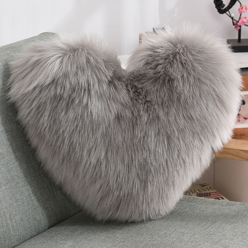 Throw Pillows Heart Shape Long Plush Fluffy Shaggy Cushion Cover Sofa Cushions Decorative Pillow Covers Pillowcase White, valentines day, shop valentine's day deals, valentines, valentine's day gifts, valentine day, valentines day gifts, valentines day decor, Decognomes,  valentine decoration, valentines day decoratio, valentine decor, valentines decor, valentines decorations
