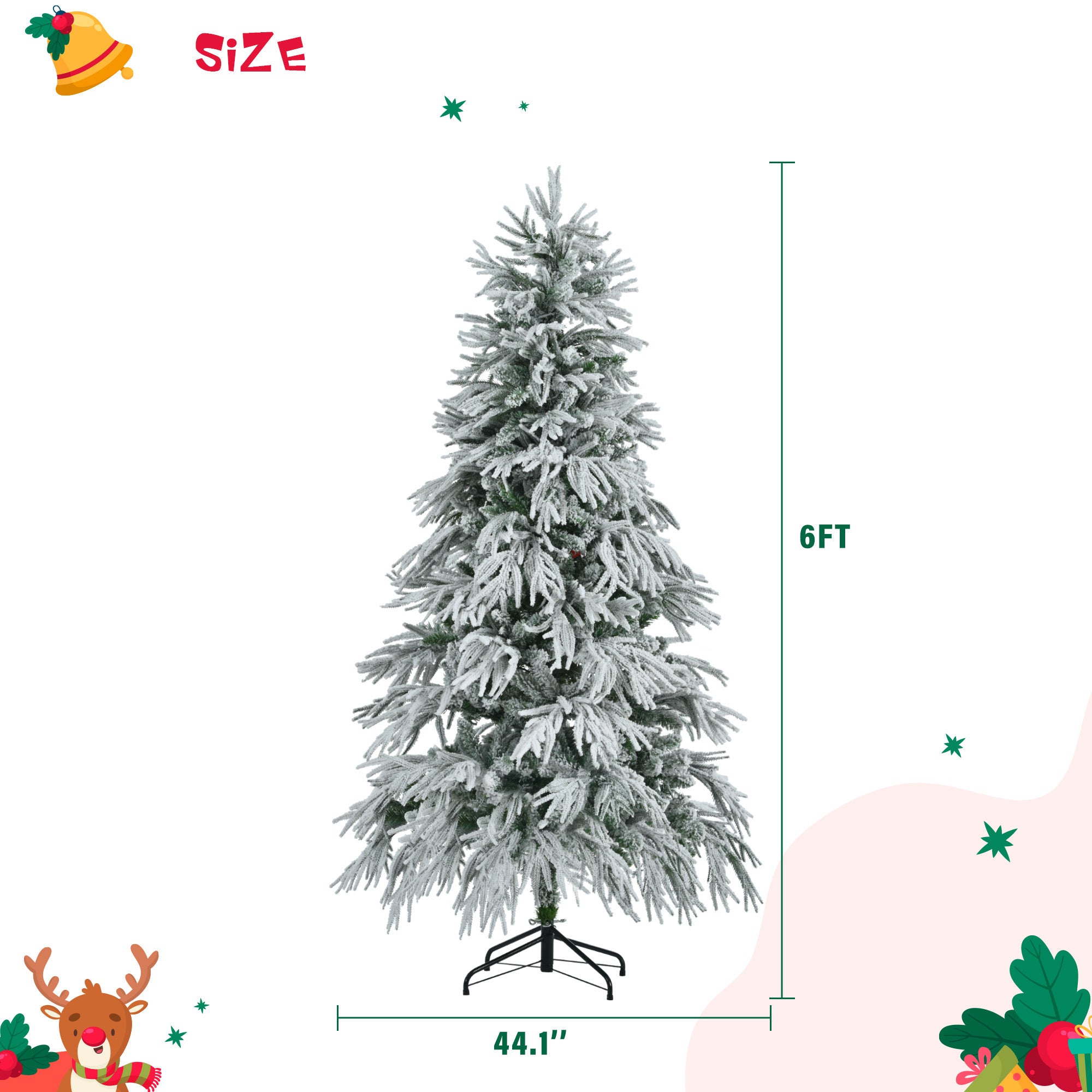 6 Feet Pre-installed Spruce Snow Cover Christmas Tree With 300 Multi-color LED Lights, Christmas tree, Artificial Christmas tree, Real Christmas tree, Miniature Christmas tree, Tabletop Christmas tree, Pre-lit Christmas tree, Flocked Christmas tree, White Christmas tree, Black Christmas tree, Ceramic Christmas tree, Christmas tree topper, Christmas tree skirt, Christmas tree stand, Christmas tree storage bag, Christmas ornaments, Glass Christmas ornaments, Shatterproof Christmas ornaments, Christmas