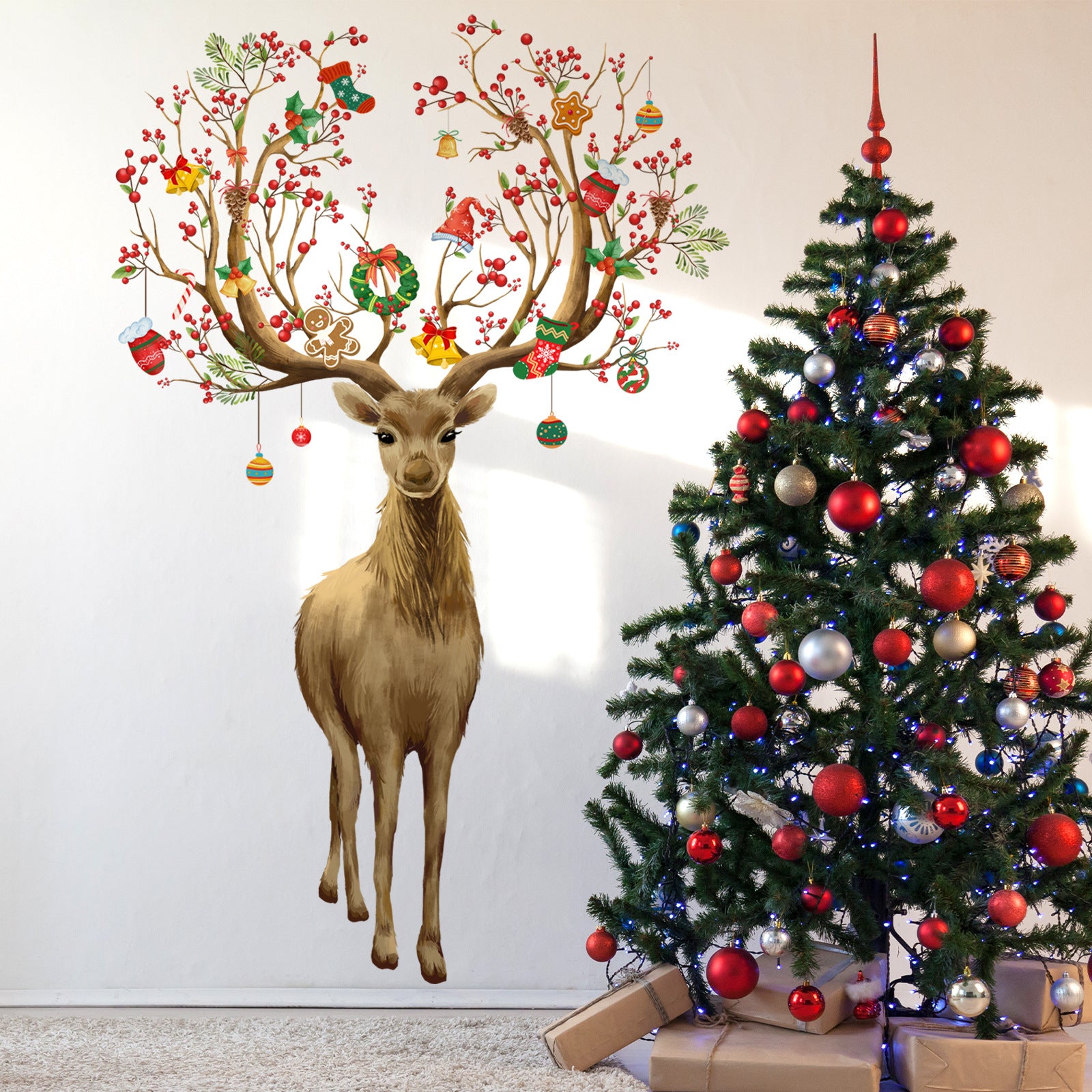 Christmas Living Room And Bedroom Background Decoration Wall Stickers