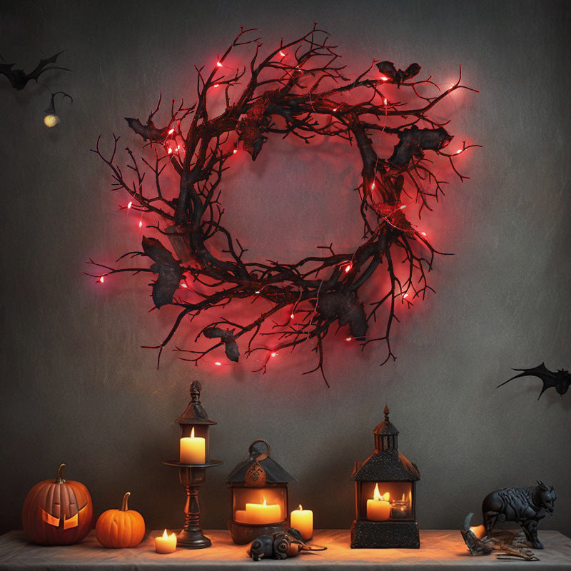 Halloween Simulation Deadwood Bat Garland