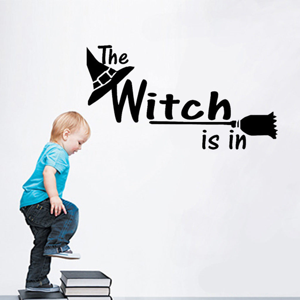 Witch Hat English Alphabet Halloween Wall Sticker