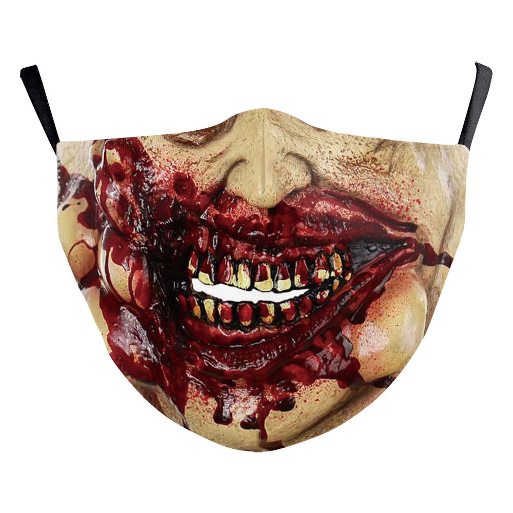 Halloween Digital Printing Funny Face Double-layer Dust Mask, Halloween masks, Scary masks, Horror masks, Zombie masks, Skeleton masks, Ghost masks, Witch masks, Vampire masks, Werewolf masks, Clown masks, Monster masks, Alien masks, Animal masks, Day of the Dead masks, Masquerade masks, Full-face masks, Half-face masks, Latex masks, Silicone masks, Foam masks, LED masks, Glowing masks, 3D masks, Funny masks, Pop culture masks,
