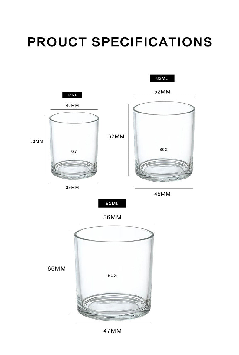 Glass Candle Cup Transparent Household