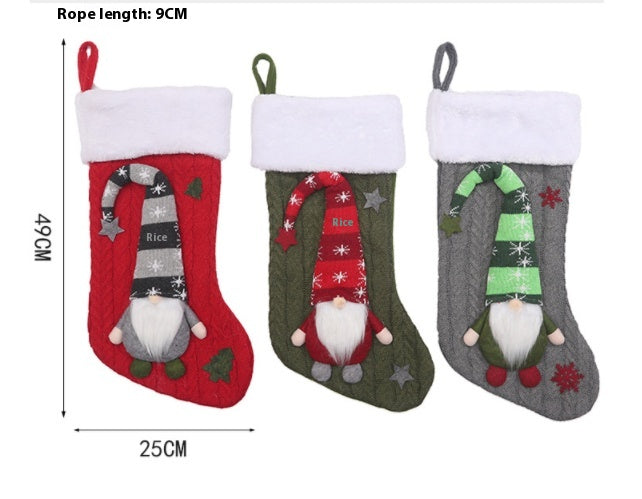 Christmas Children's Gift Bag Wool Knitted Socks