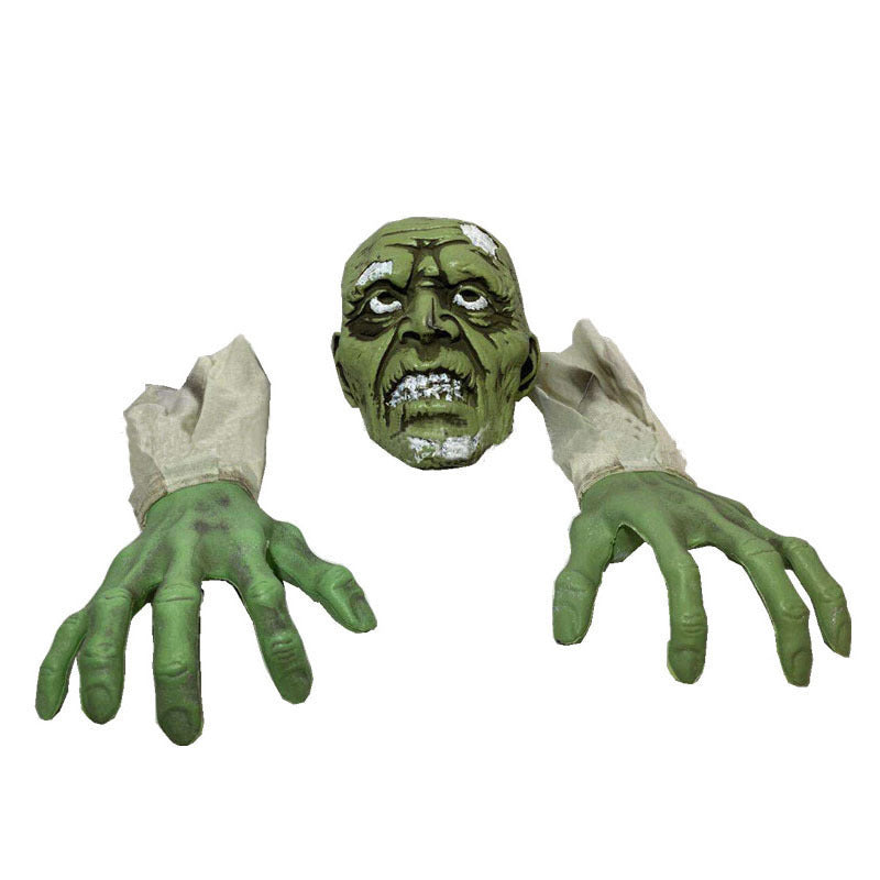 Halloween Horror Skull Head Gloves Three-piece Resin Latex Decoration