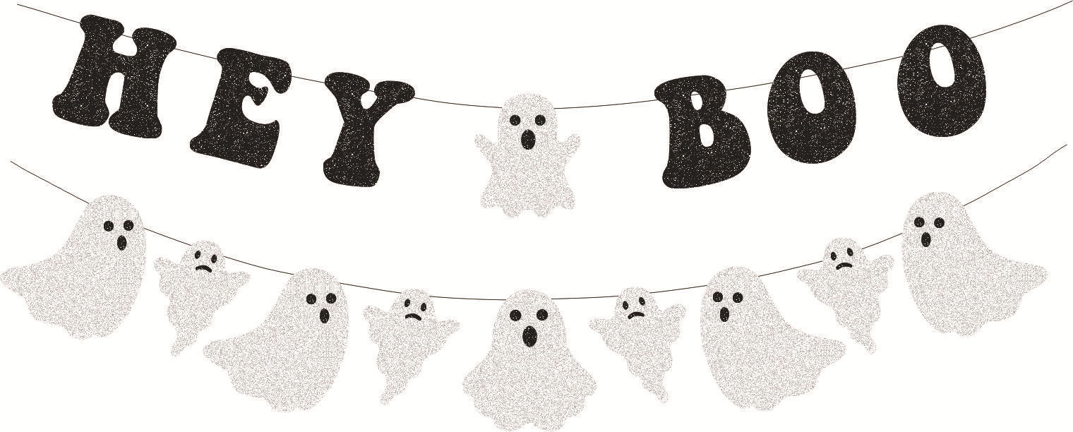 Halloween Party Hanging Flag Glitter Ghost Banner