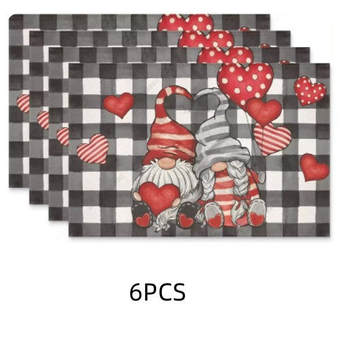 Dwarf Love Valentine's Day Meal Mat, Valentine's Day decor, Romantic home accents, Heart-themed decorations, Cupid-inspired ornaments, Love-themed party supplies, Red and pink decor, Valentine's Day table settings, Romantic ambiance accessories, Heart-shaped embellishments, Valentine's Day home embellishments