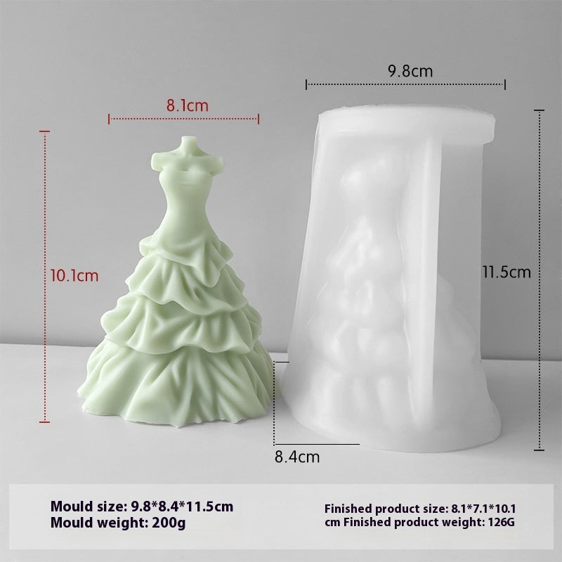 A Variety Of 3D Stereo Wedding Dress Mold DIY, Silicone candle molds, Christmas tree candle molds, Halloween pumpkin candle molds, Easter egg candle molds, Animal candle molds, Sea creature candle molds, Fruit candle molds, Geometric candle molds, Abstract candle molds, DIY candle making molds,