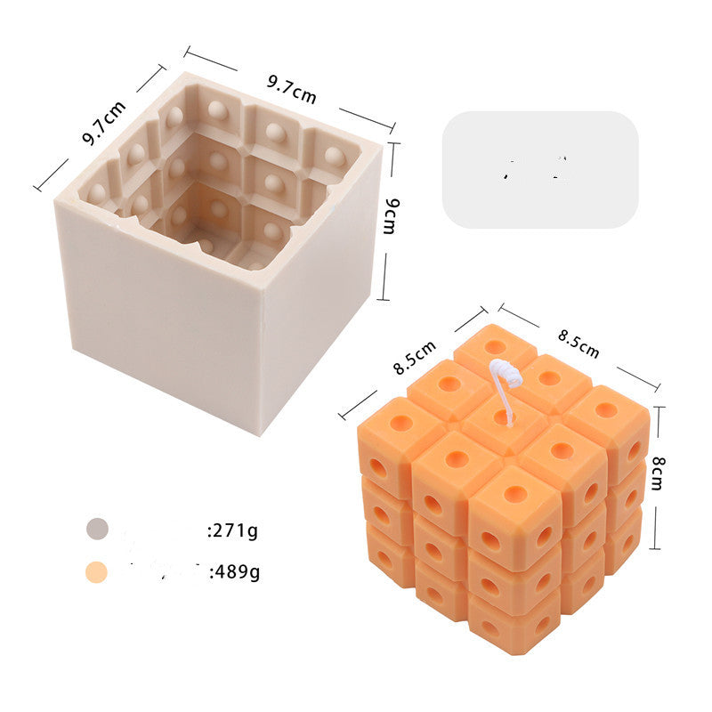 Geometric candle molds, Abstract candle molds, DIY candle making molds, Silicone candle molds, New Silicone Square Dice Candle Mold Aromatherapy Candle