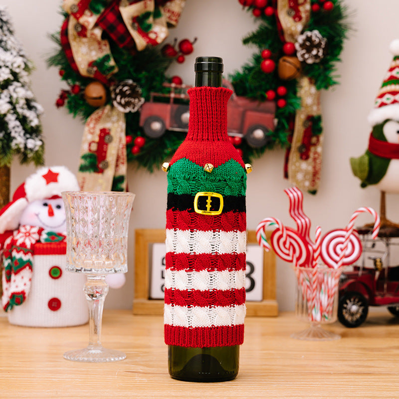 Christmas Decoration Supplies Knitted Wine Bottle Cover