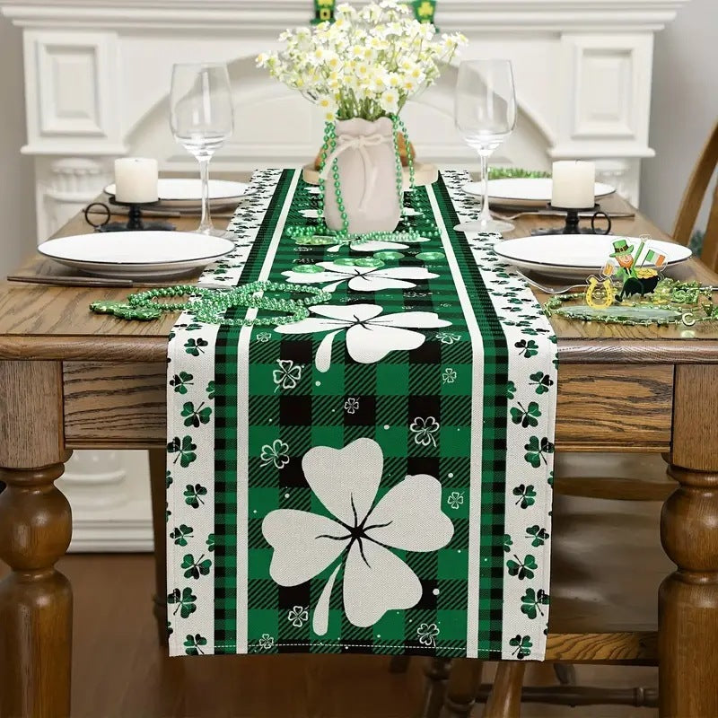 Shengpa Festival Table Runner Linen Printed Tablecloth Home, st patricks day decorations, st patricks day decor, st patrick's day decorations, st patrick day decorations, Irish Décor, irish ornaments, Decognomes, St. Patrick's Day Party Supplies, St. Patrick's Day Decorations: Shamrock, Irish & Leprechaun, St Patrick's Day Decorations table cloth