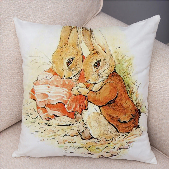 Cartoon Rabbit Peach Skin Fabric Pillow Cover Home Decoration Sofa Cushion Cover Seat Cover Easter Amazon AliExpress, easter decorations, Easter Decor, easter table decor, outdoor easter decorations, shop easter, Decognomes, Spring Decorations