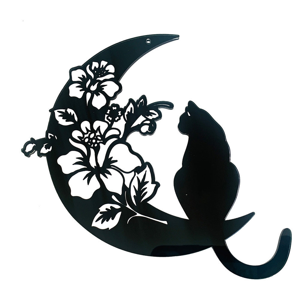 Halloween New Moon Black Cat Series Pendant Home Window Wall Acrylic