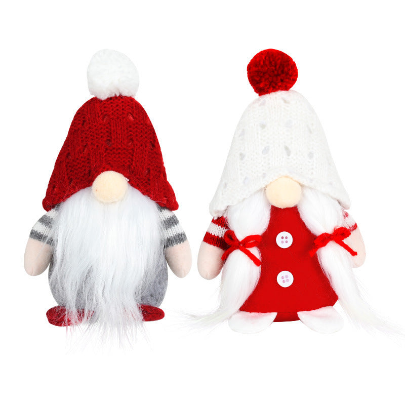 Knitted Fluffy Ball Cap Doll Domestic Ornaments