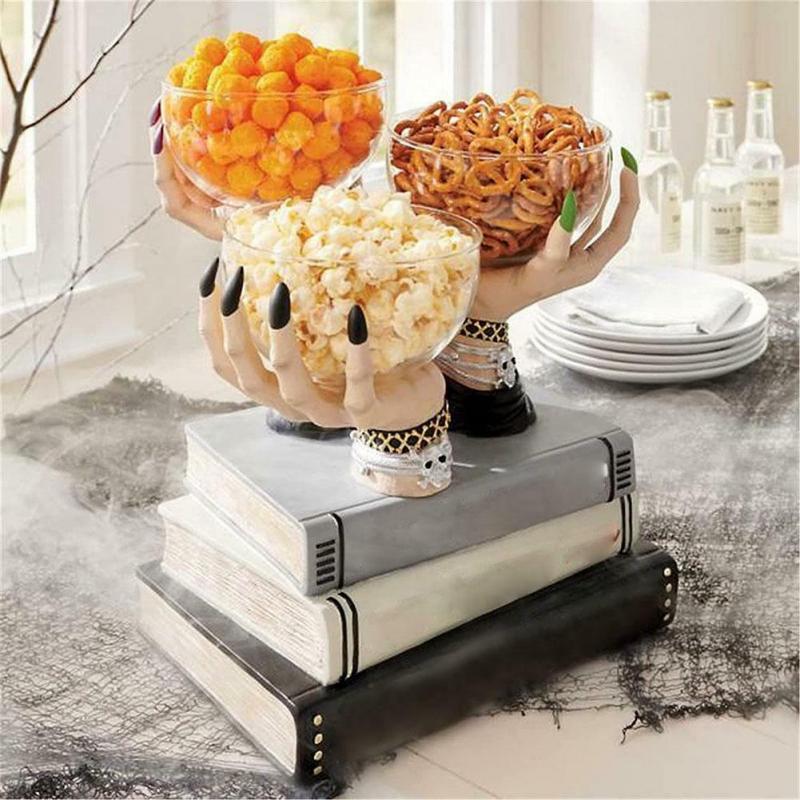 New Halloween Witch Hand Snack Bowl Rack Indoor Decoration Resin Crafts