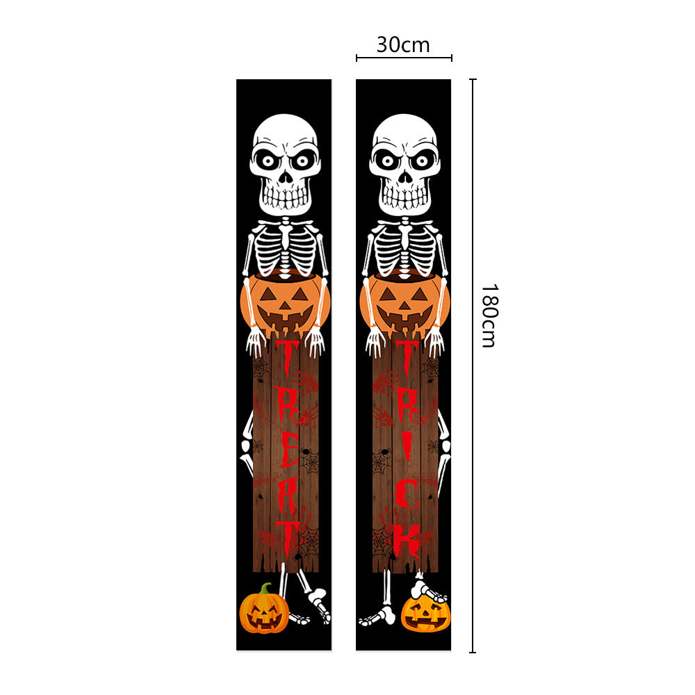 Halloween Couplet Horror Skull Decoration Porch Flag, Halloween decorations items, Halloween costumes, Halloween masks, Halloween props, Halloween animatronics, Halloween inflatables, Halloween lights, Halloween fog machines, Halloween spider webs, Halloween lanterns, Halloween banners, Halloween streamers, Halloween tableware, Halloween centerpieces, Halloween party favors, Halloween yard stakes, Halloween tombstones, Halloween candles, Halloween wreaths, Halloween garlands
