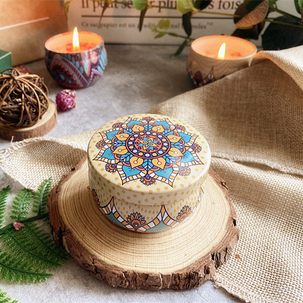 Dried Soy Wax Flower Fragrance Candle Tinplate Box Wedding Birthday Hand Gift Handmade Scented