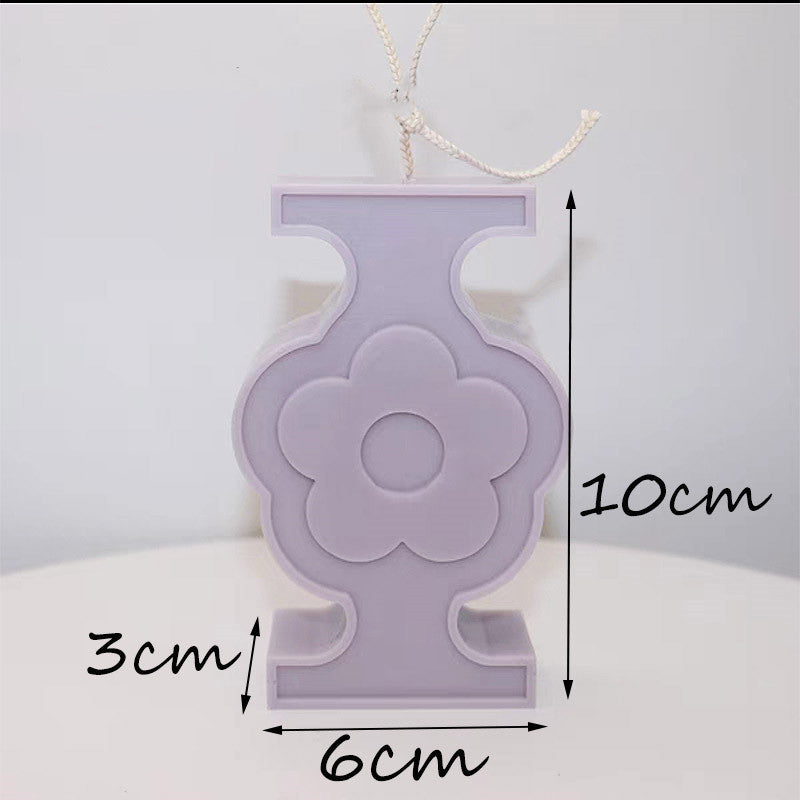 Geometric Love Flower Scented Candle Mold, Geometric candle molds, Abstract candle molds, DIY candle making molds, Silicone candle molds,