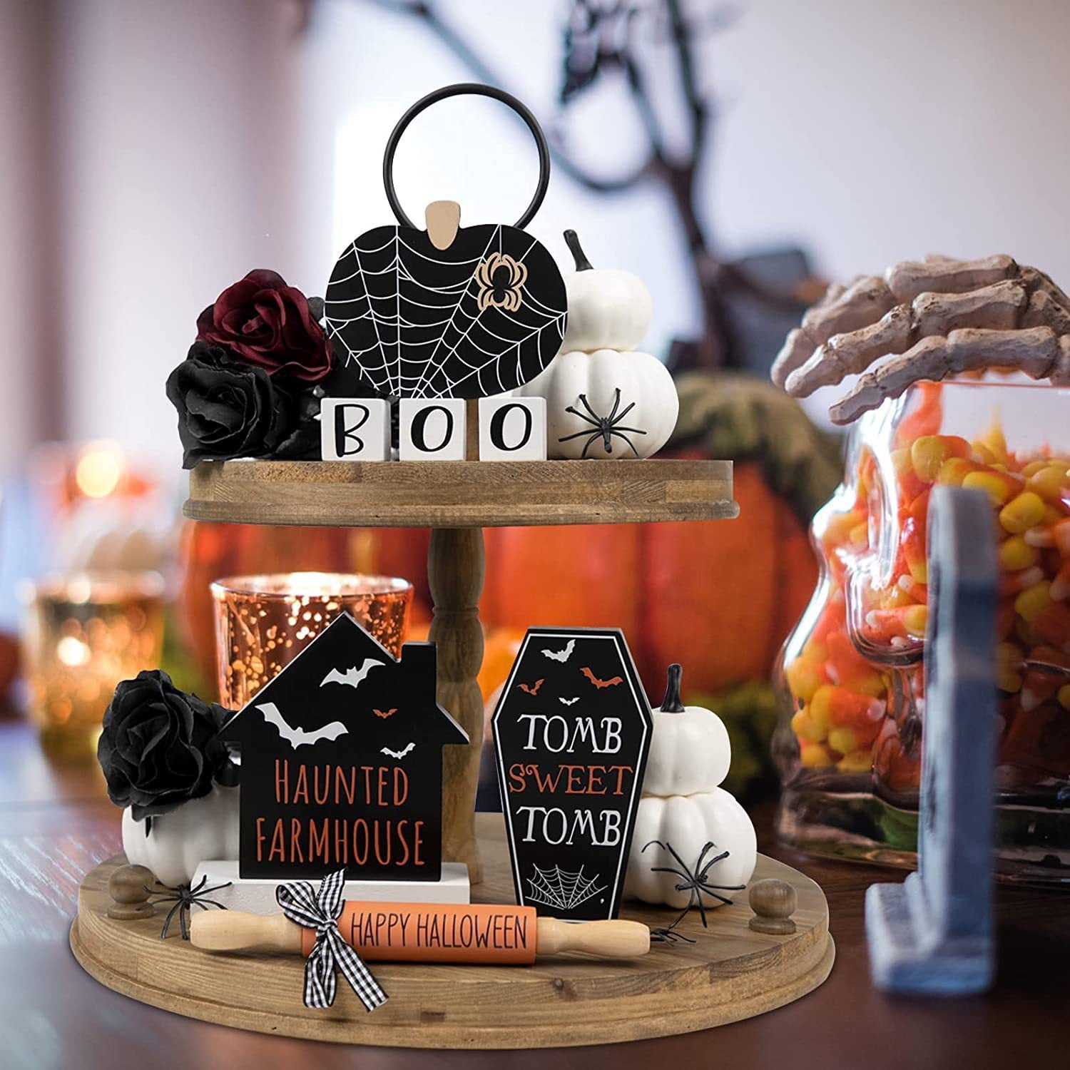 Halloween Layered Tray Decoration Grave Haunted House