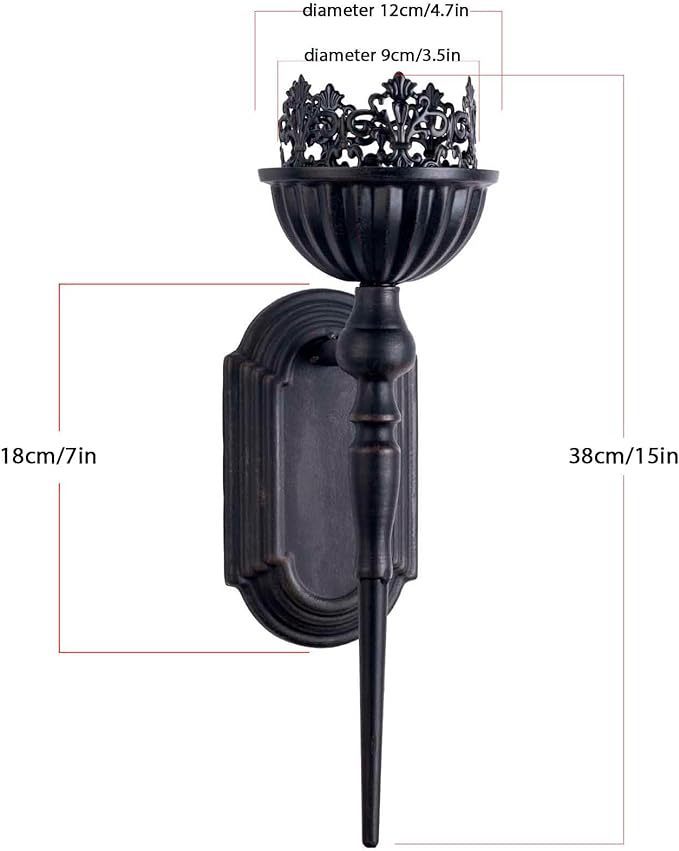 Black Wrought Iron Candle Cup Hanging Decoration Home Hotel Decoration Wall Hanging Decoration