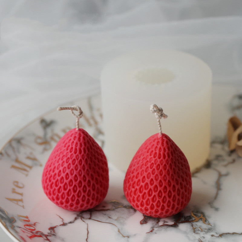 Strawberry Simulation Fruit Food Cake Mold Scented Candle DIY Material, Geometric candle molds, Abstract candle molds, DIY candle making molds, Aromatherapy candle decoration, Scented Candle, Silicone candle molds, 
