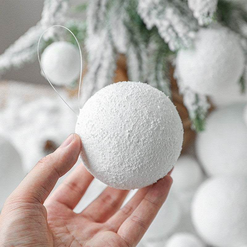 Christmas Tree Ornaments Snowball Pure White Foam
