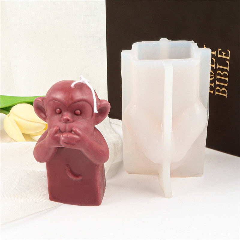 Creative Silicone Animal Monkey Candle Mold, Geometric candle molds, Abstract candle molds, DIY candle making molds, Silicone candle molds, 