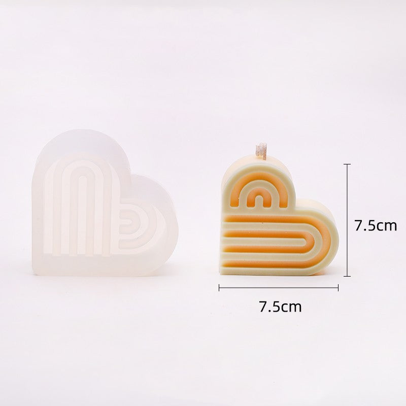 Geometric Circular Love Silicone Mold, Silicone candle molds, Christmas tree candle molds, Halloween pumpkin candle molds, Easter egg candle molds, Animal candle molds, Sea creature candle molds, Fruit candle molds, Geometric candle molds, Abstract candle molds, DIY candle making molds,
