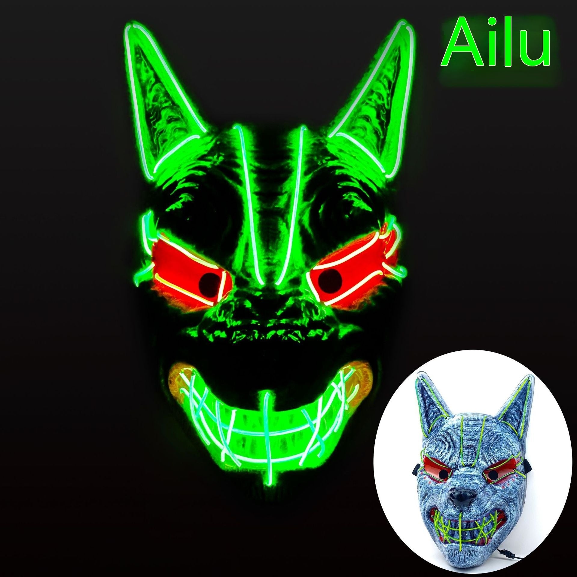 Halloween LED Full Face Luminous Mask