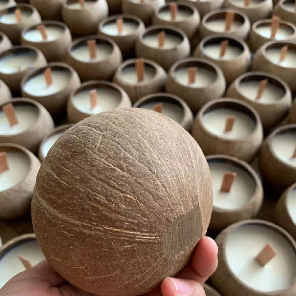 Coconut Shell Aromatherapy Candle Container Indoor Long-lasting Home Sleep