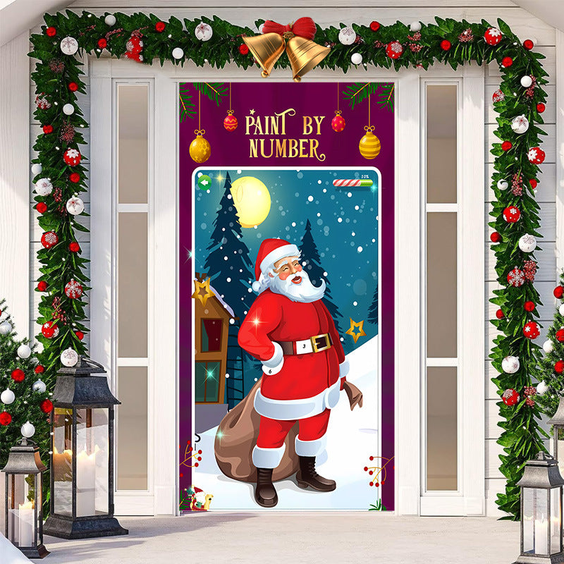 Christmas Festival Door Set Decorative Cloth, Christmas Decoration, Holiday Ornaments, Christmas Decoration Items, Christmas Outdoor Banner, Christmas festive banner