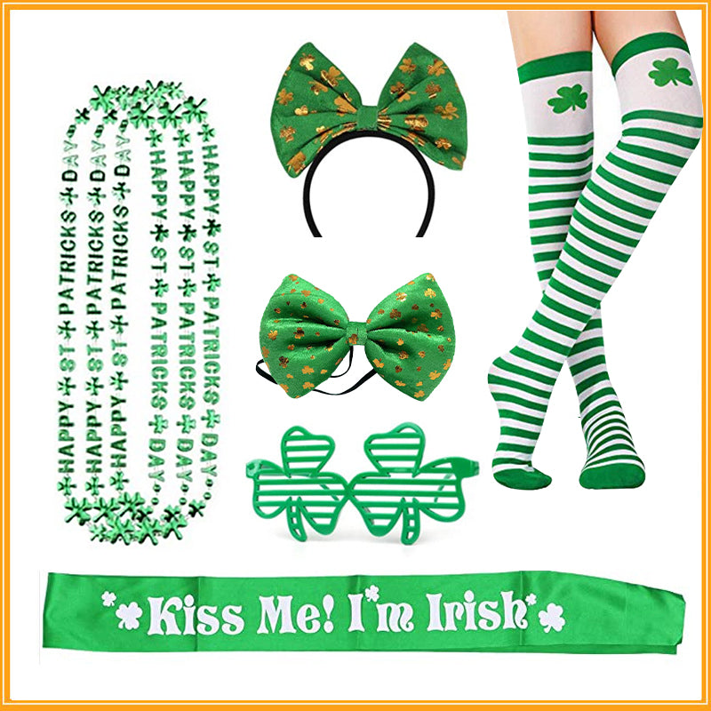  Green-themed party supplies, Irish Festival Decoration Items, St Patricks Day Decoration Items, Decognomes,Irish Shoulder Strap Suit Party Decoration